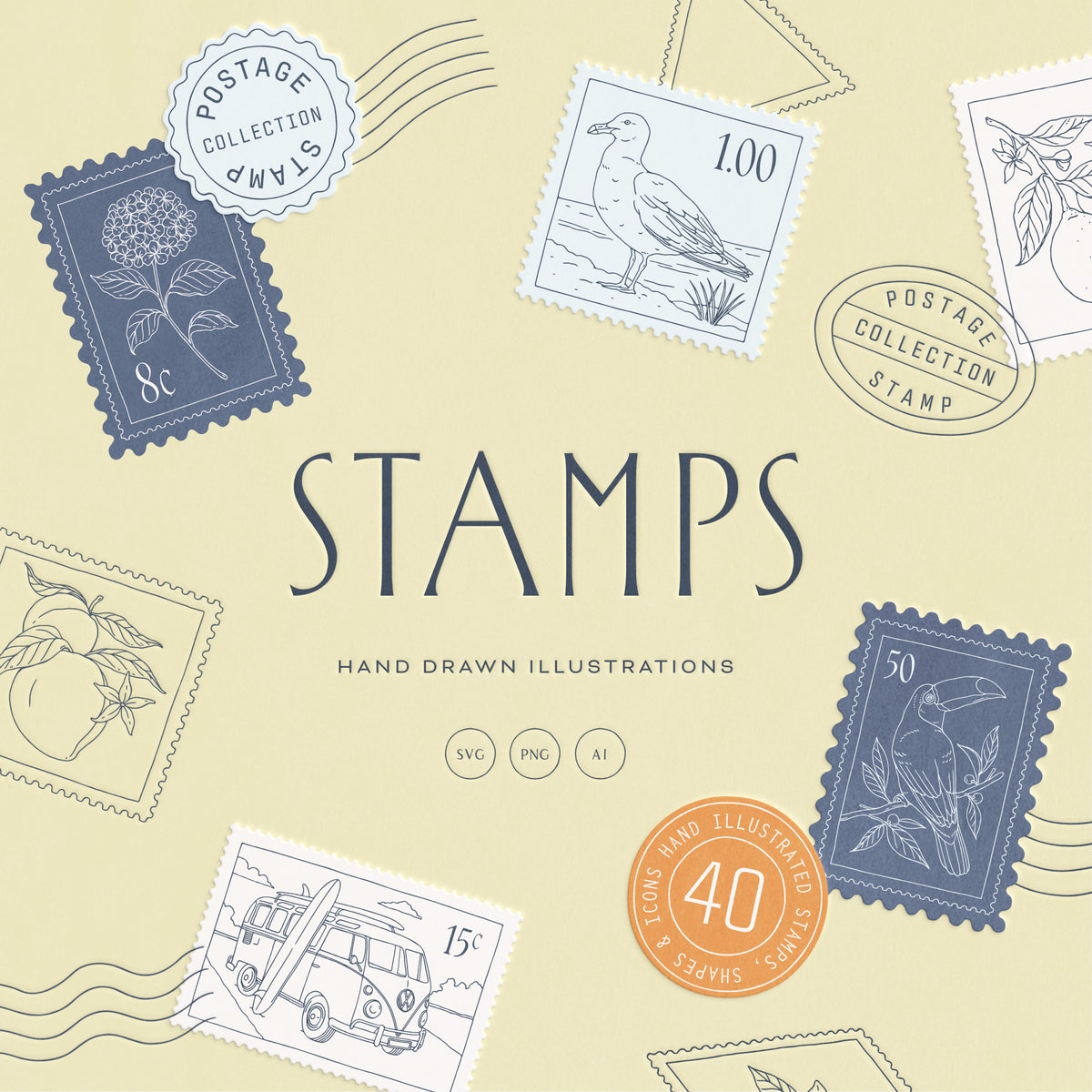Stamps Illustration Collection
